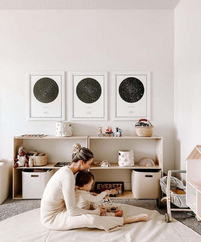 3 star map prints hanging side by side