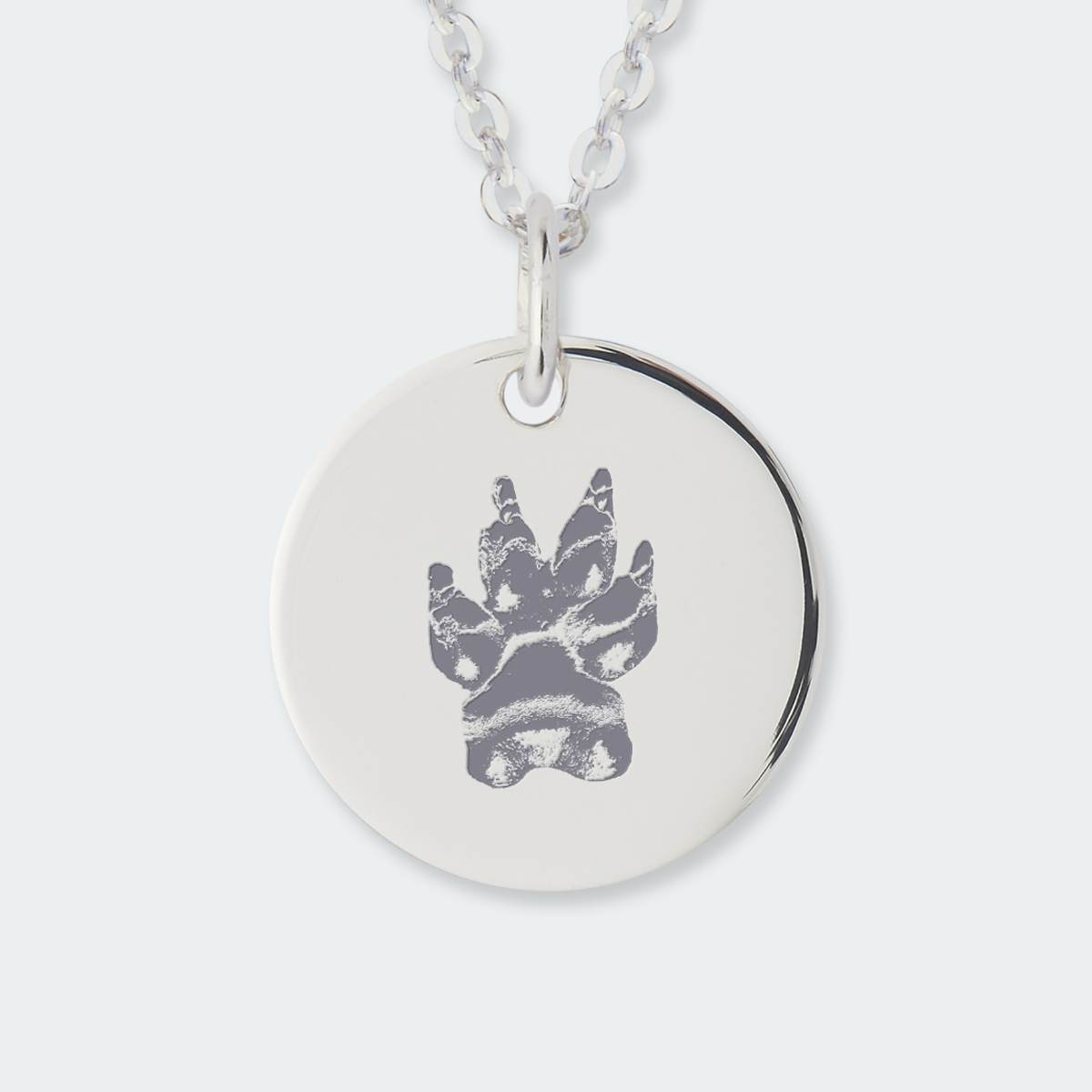Night Sky Sterling Silver Paw Print Bezel Pendant