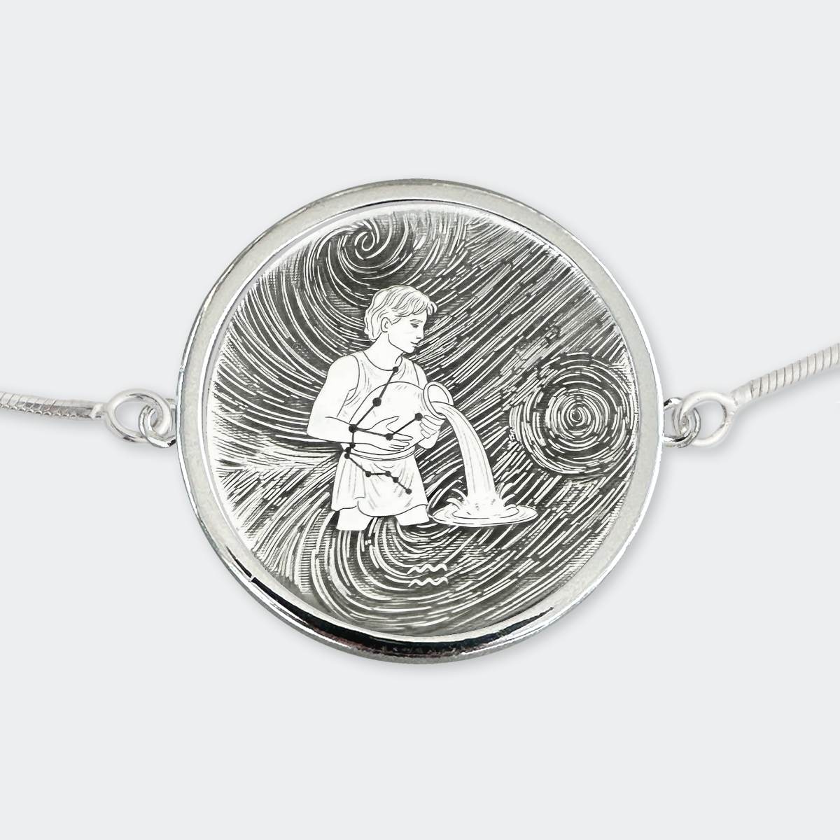 Sternzeichen Sterling Silver Armband mit Fassung