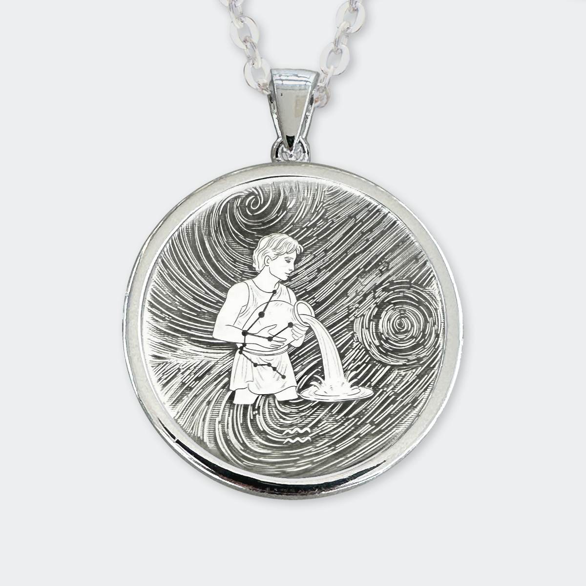 Sternzeichen Sterling Silver Halskette mit Fassung