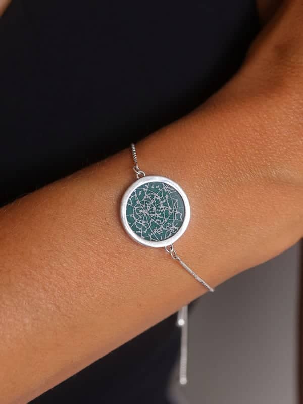 Night Sky Green Onyx Sterling Silver Armband mit Fassung