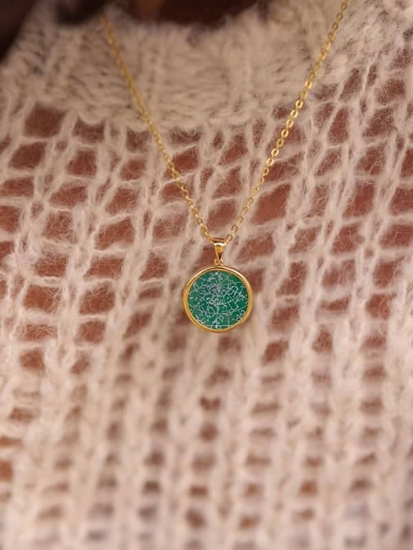 Night Sky Green Onyx Anhänger mit Fassung