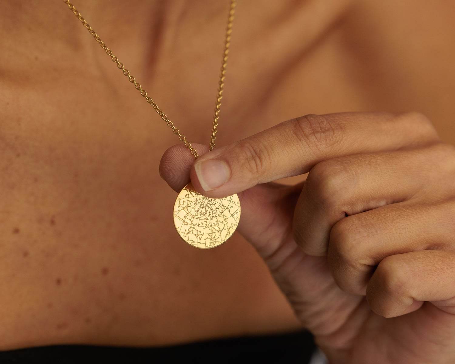 Night Sky Sternenkarte 18k Gold Vermeil Halskette
