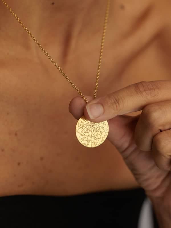 Night Sky Sternenkarte 18k Gold Vermeil Halskette