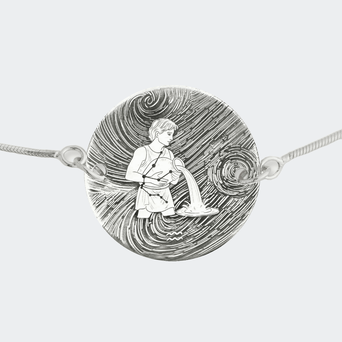 Zodiac Sterling Silver Aquarius Bracelet