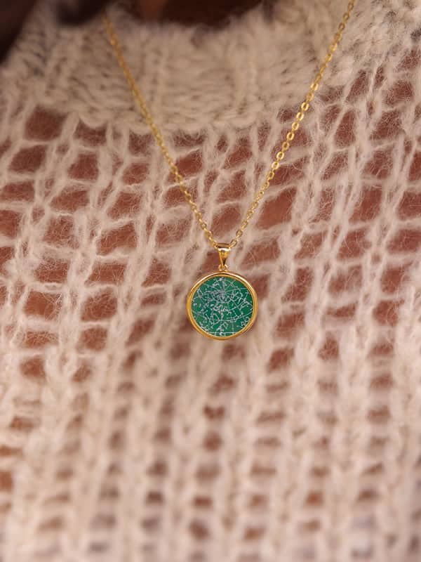 Night Sky Green Onyx Bezel Pendant