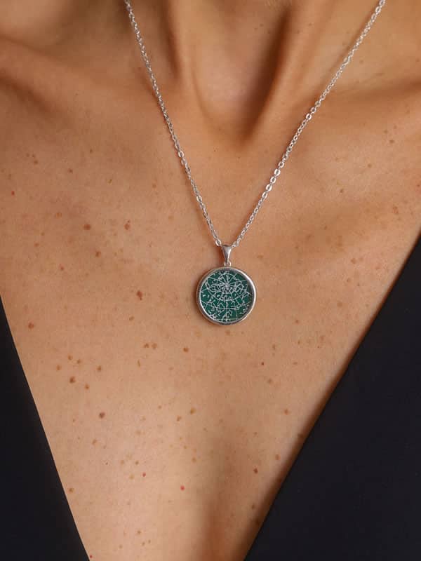 Night Sky Green Onyx Bezel Pendant