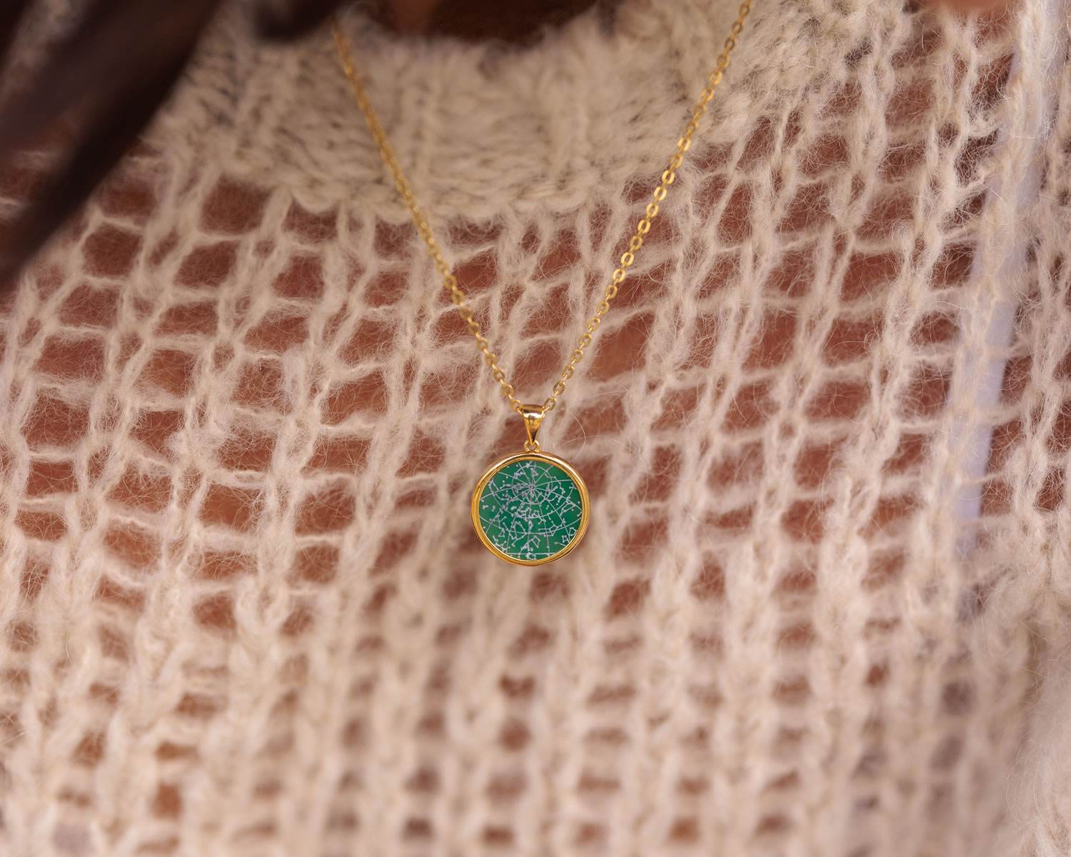 Night Sky Green Onyx Bezel Pendant
