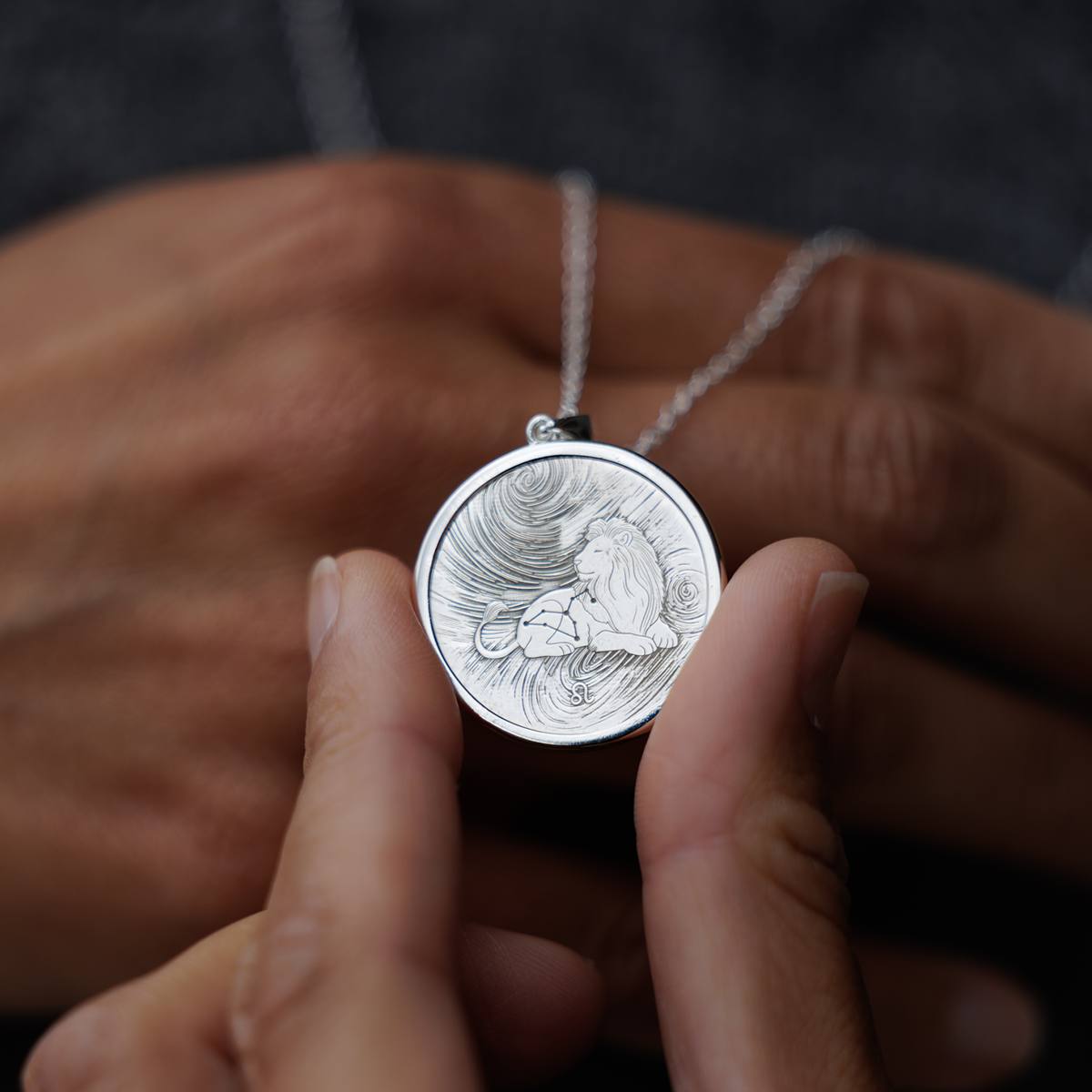 Sternzeichen Sterling Silver Halskette mit Fassung
