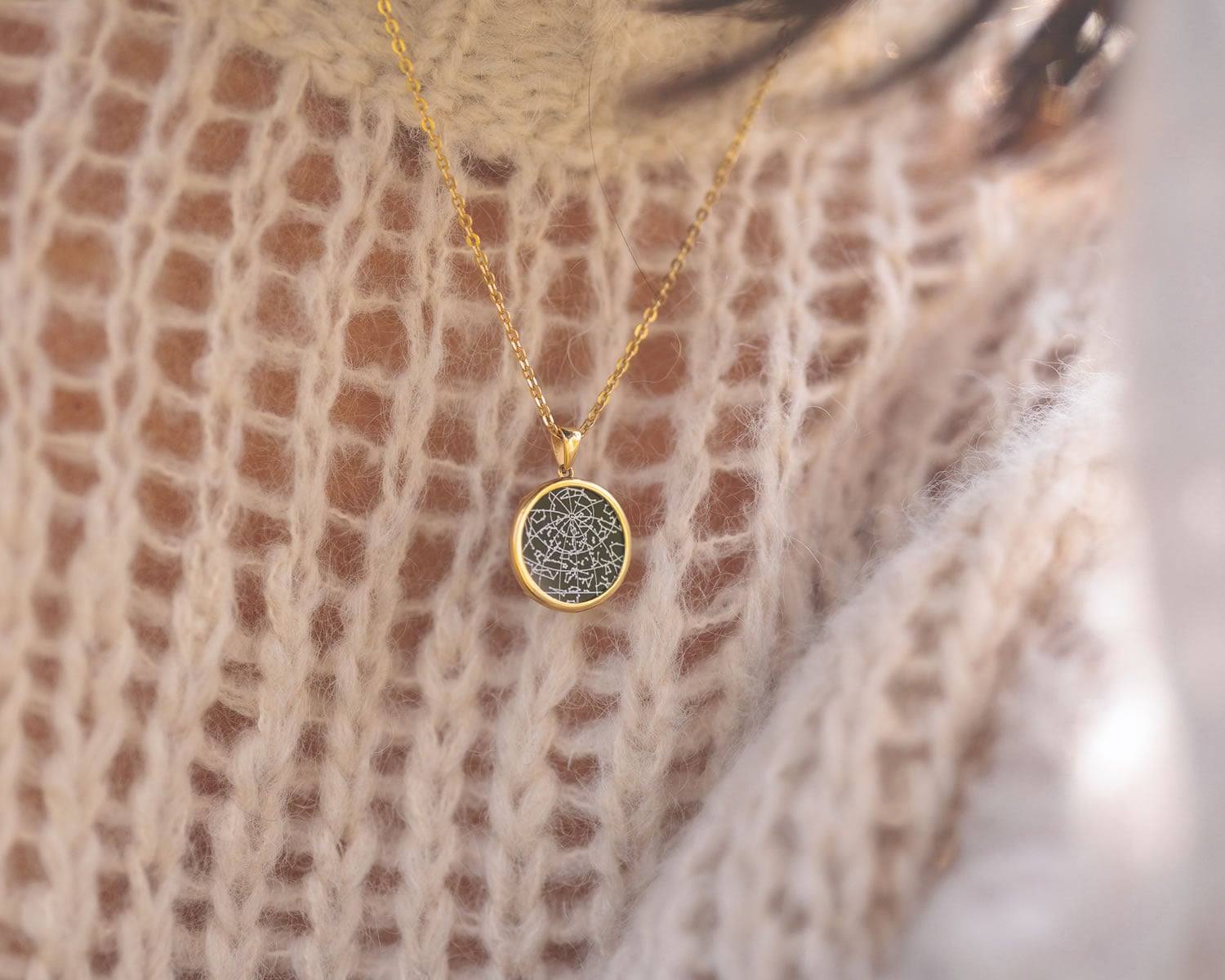 Night Sky Black Onyx Gold Vermeil Bezel Necklace