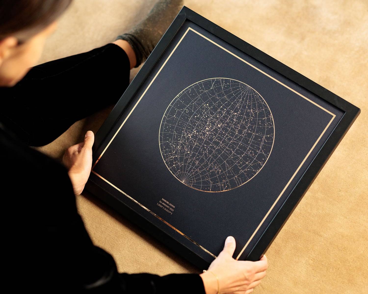 Night Sky Luxury Gold Foil Art Prints