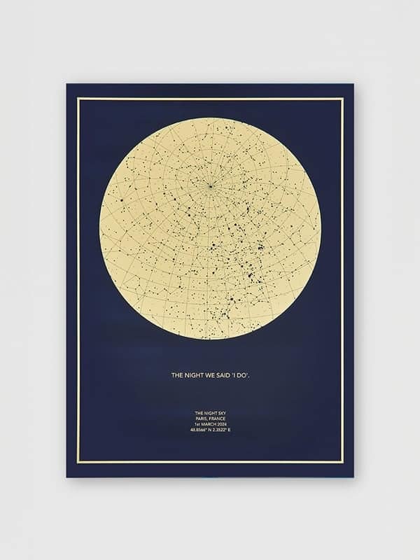 Night Sky Luxury Gold Foil Art Prints