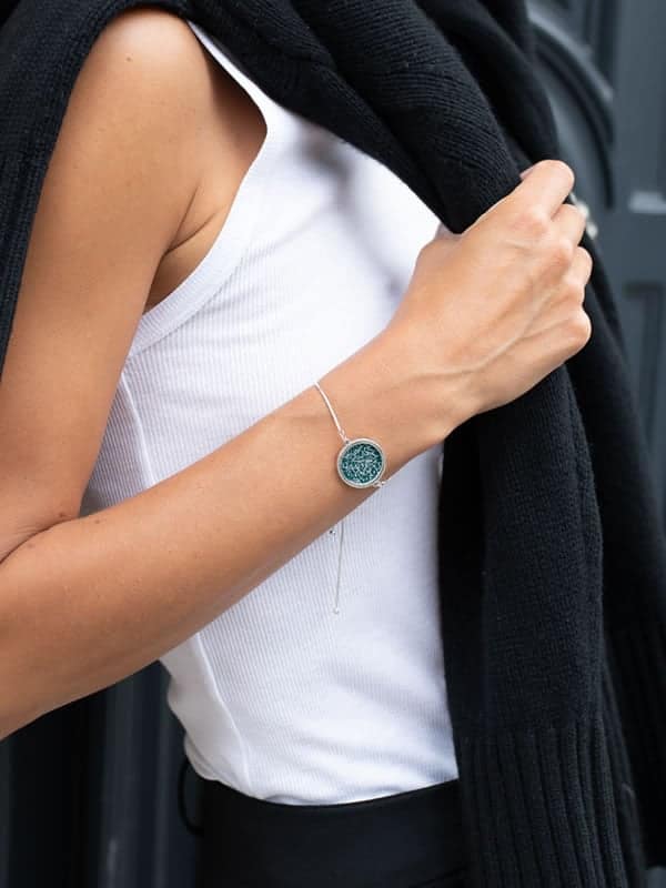 Night Sky Green Onyx Sterling Silver Armband mit Fassung