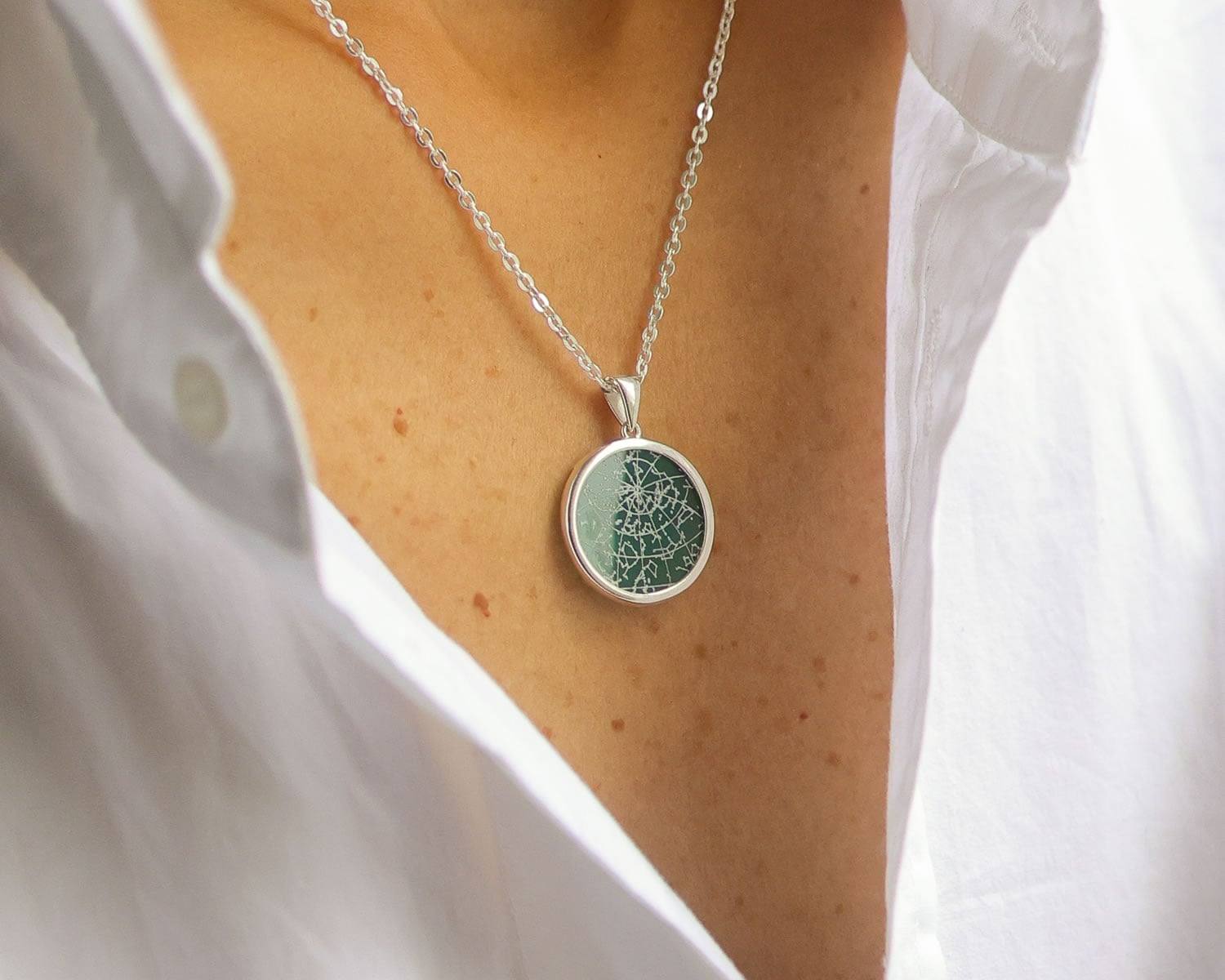 Night Sky Green Onyx Bezel Pendant