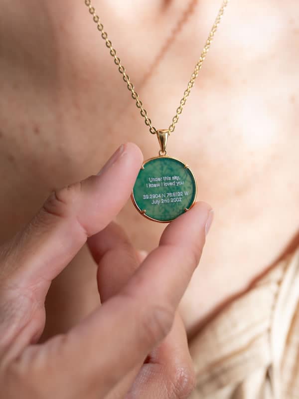 Night Sky Green Onyx Anhänger mit Fassung