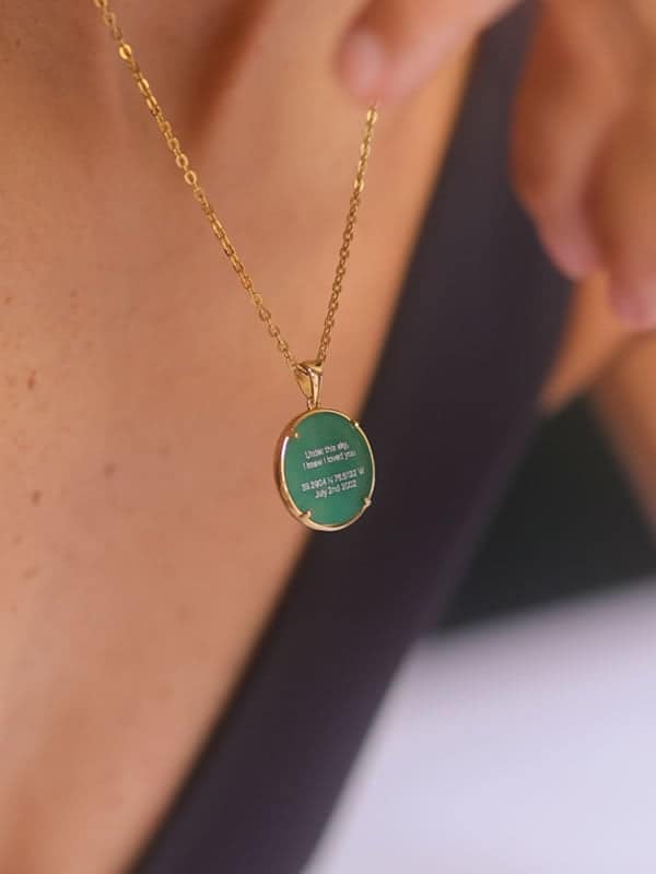 Night Sky Green Onyx Anhänger mit Fassung