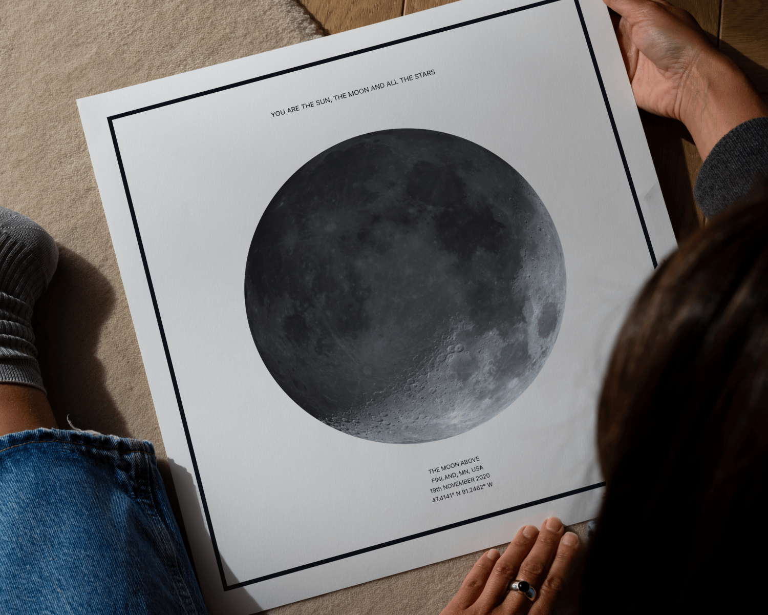 Night Sky Mondphasen Kunstdruck