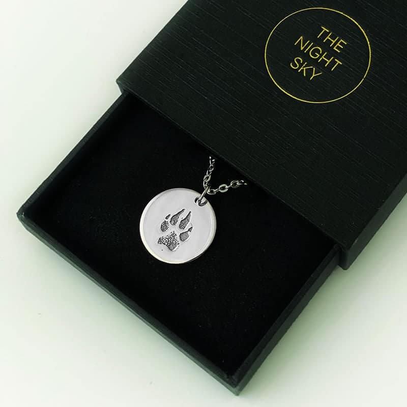 Night Sky Sterling Silver Pfotenabdruck Anhänger