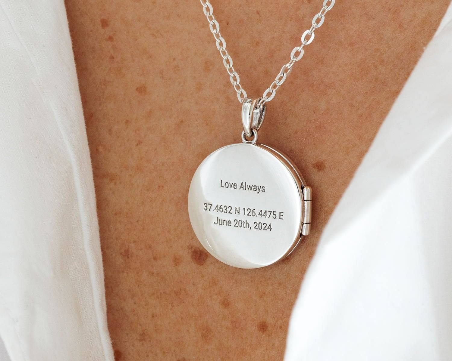 Night Sky Sternenkarte Sterling Silver Medaillon