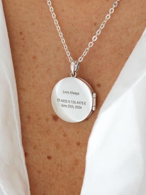 Night Sky Sternenkarte Sterling Silver Medaillon
