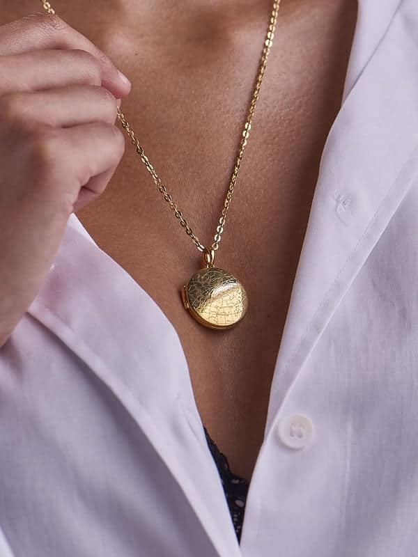 Night Sky Sternenkarte Gold Vermeil Medaillon
