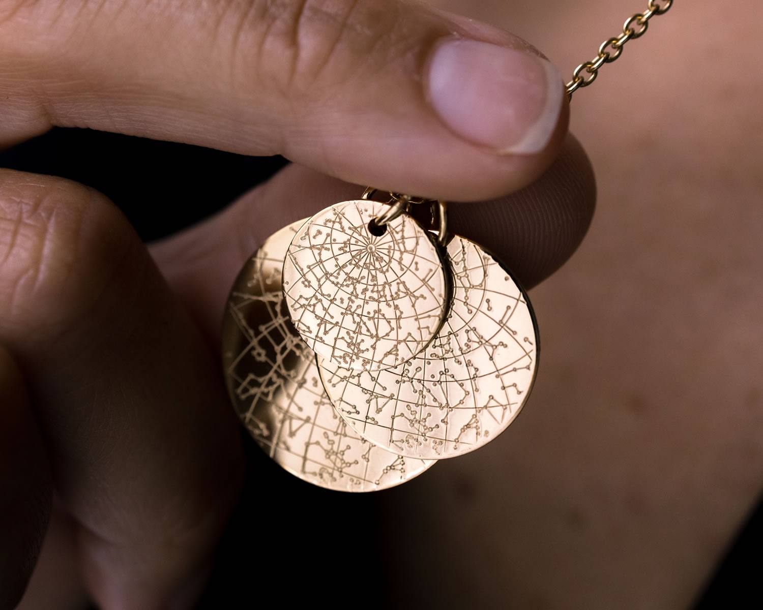 Night Sky Sternenkarte 18k Gold Vermeil Halskette
