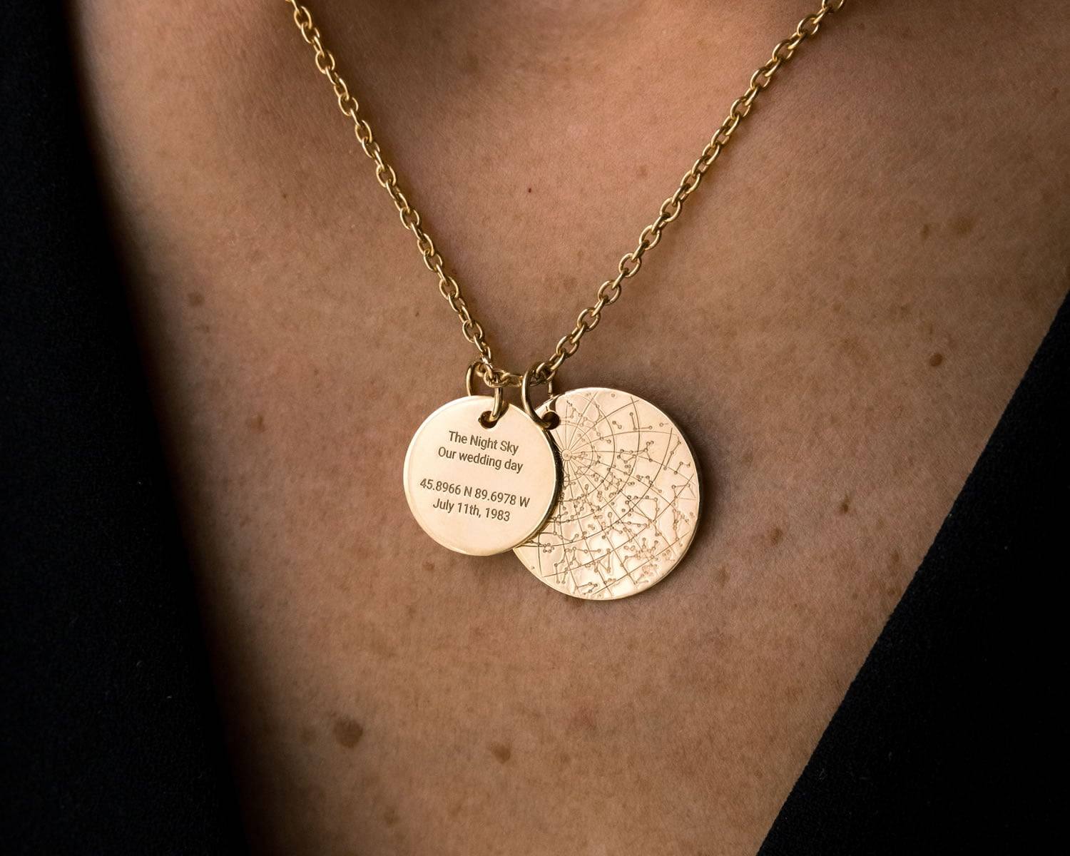 Night Sky Sternenkarte 18k Gold Vermeil Halskette