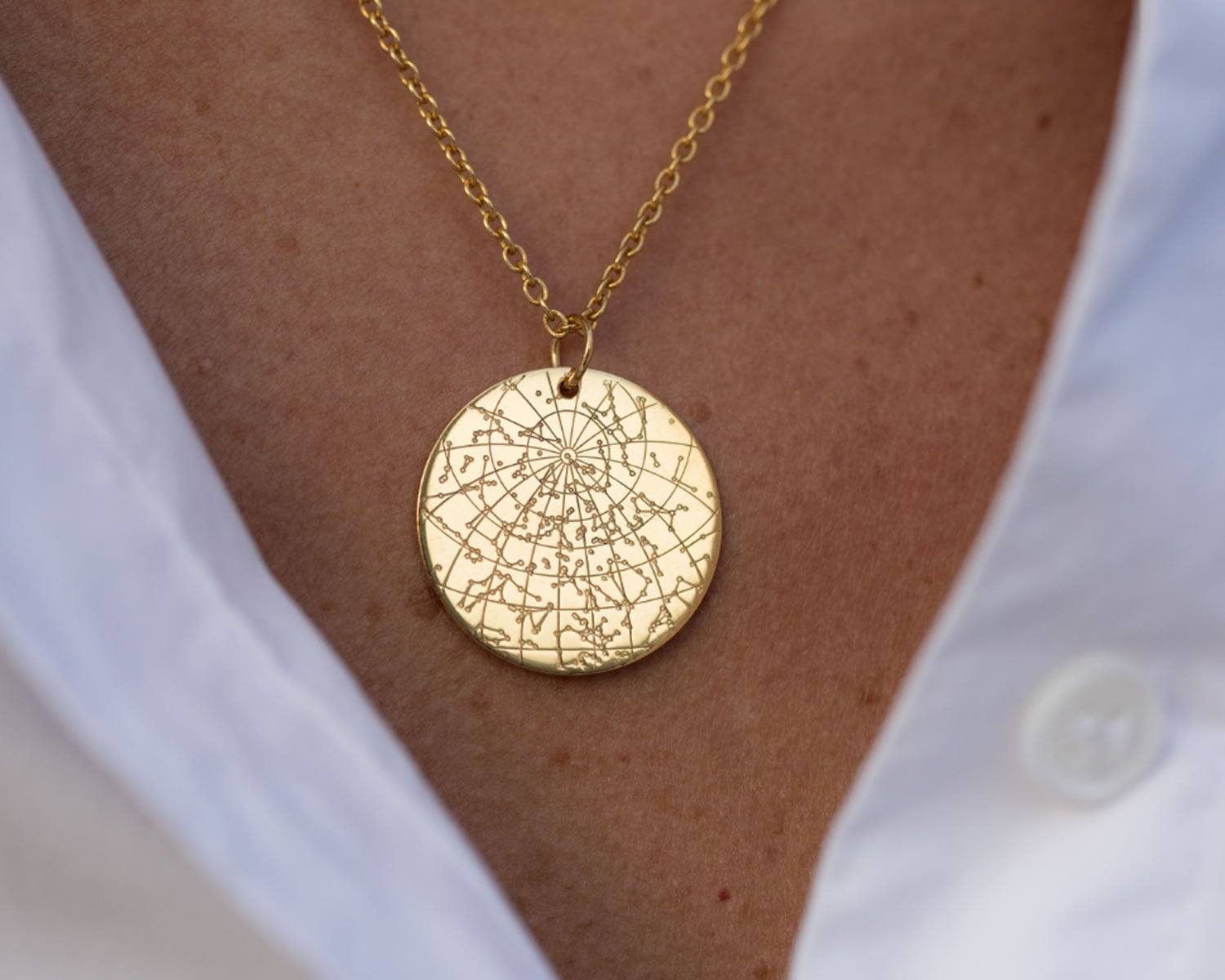 Night Sky Sternenkarte 18k Gold Vermeil Halskette