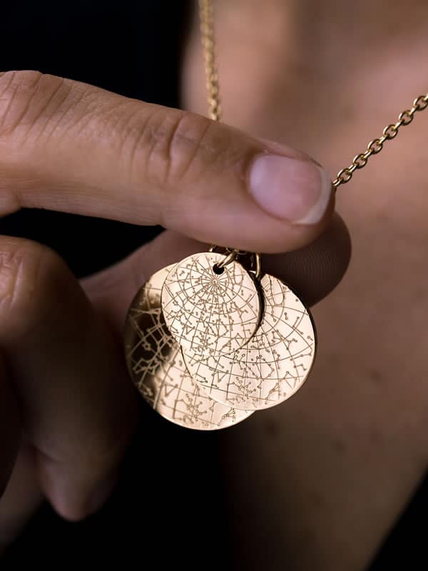Night Sky Sternenkarte 18k Gold Vermeil Halskette