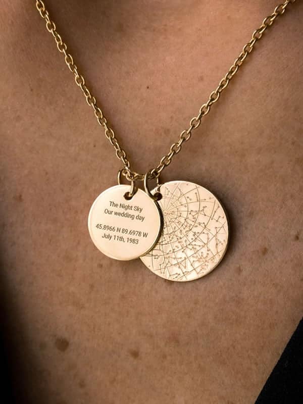 Night Sky Sternenkarte 18k Gold Vermeil Halskette