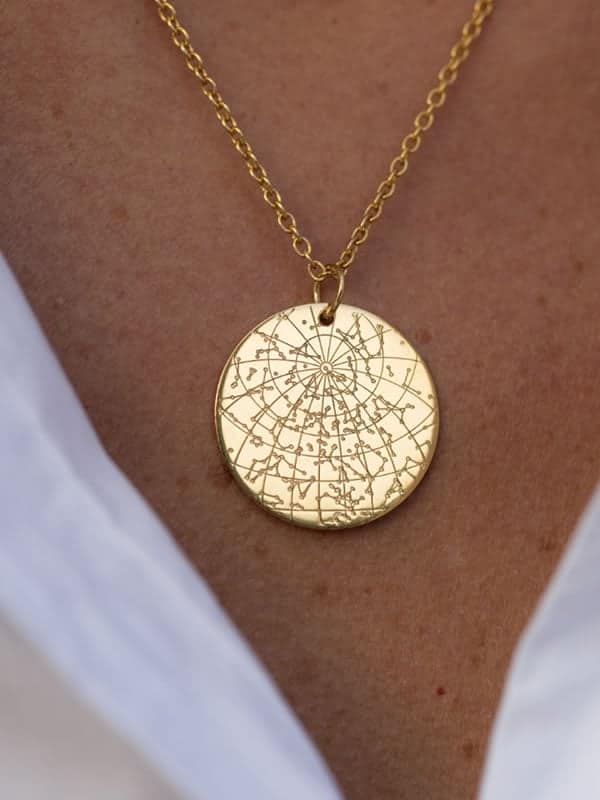 Night Sky Sternenkarte 18k Gold Vermeil Halskette
