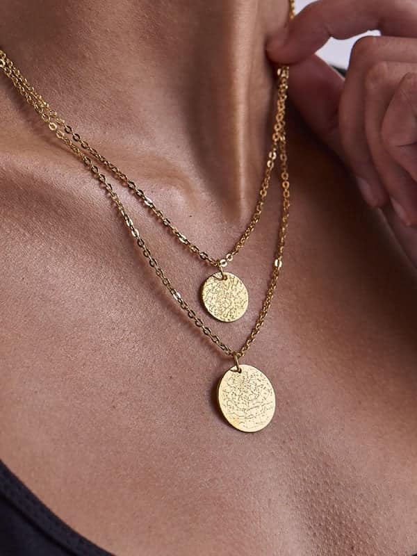 Night Sky Sternenkarte 18k Gold Vermeil Halskette