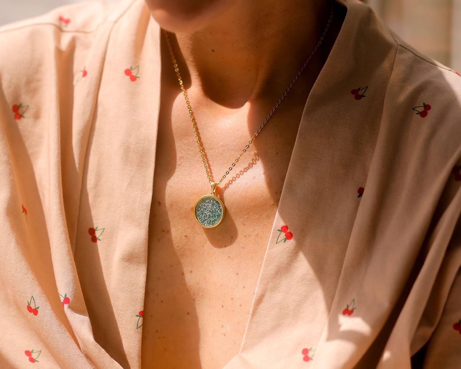 Night Sky Green Onyx Bezel Pendant