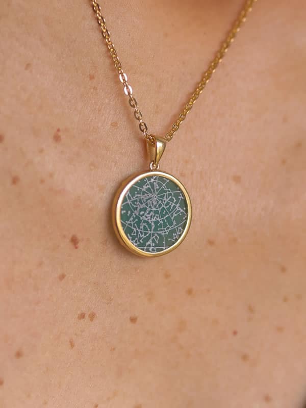 Night Sky Green Onyx Bezel Pendant
