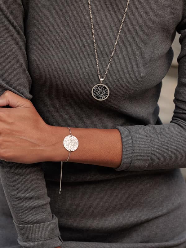 Night Sky Black Onyx Sterling Silver Bezel Necklace