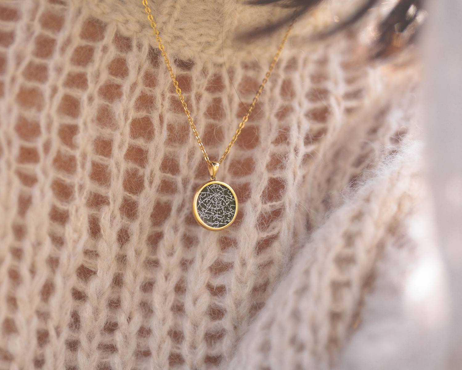 Night Sky Black Onyx Gold Vermeil Bezel Necklace
