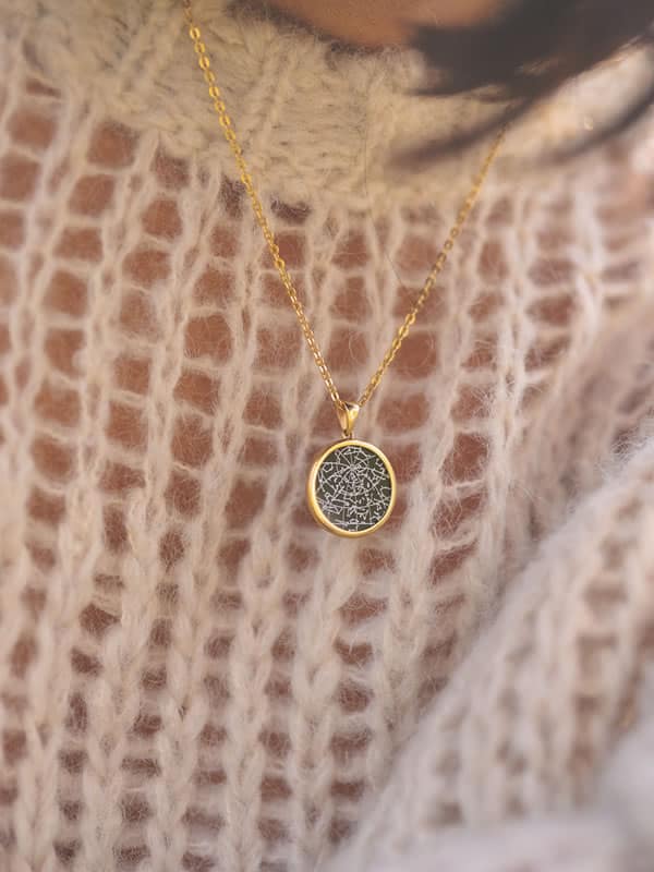 Night Sky Black Onyx Gold Vermeil Bezel Necklace