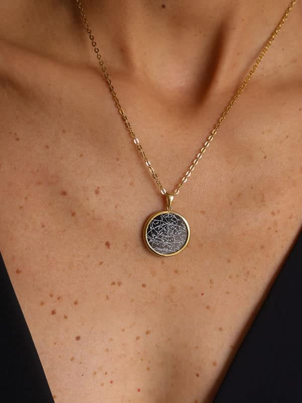 Night Sky Black Onyx Gold Vermeil Bezel Necklace