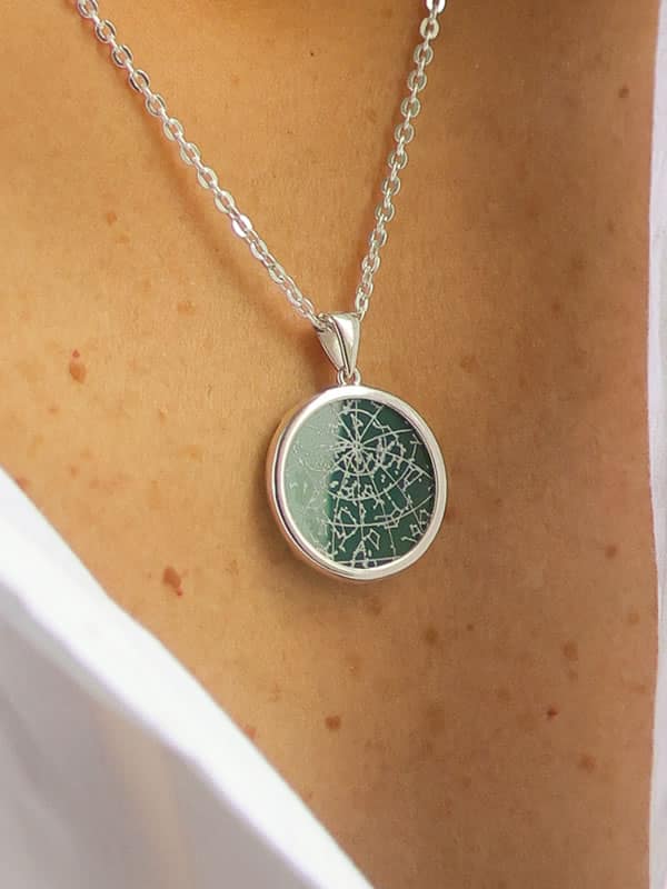 Night Sky Green Onyx Bezel Pendant