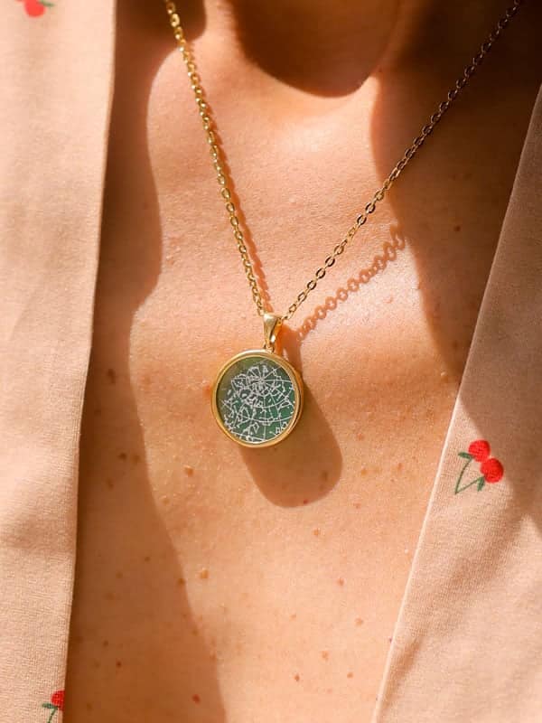 Night Sky Green Onyx Bezel Pendant