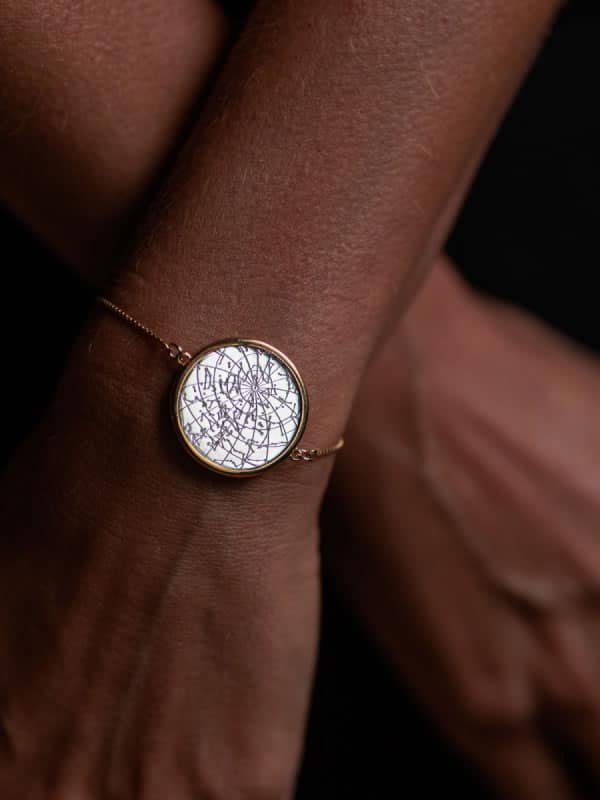Night Sky Sterling Silver Bezel Bracelet