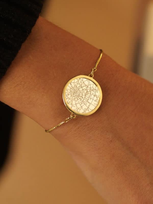 Night Sky Sterling Silver Bezel Bracelet