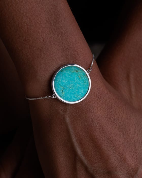 A turquoise Signature Stone bracelet in sterling silver