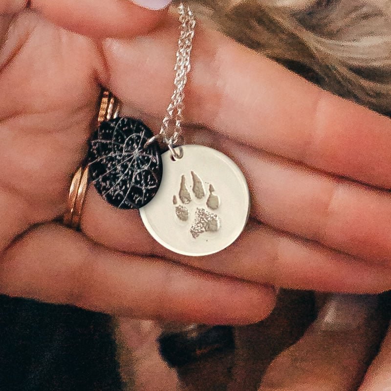 Paw Prints Sterling Silver Necklace