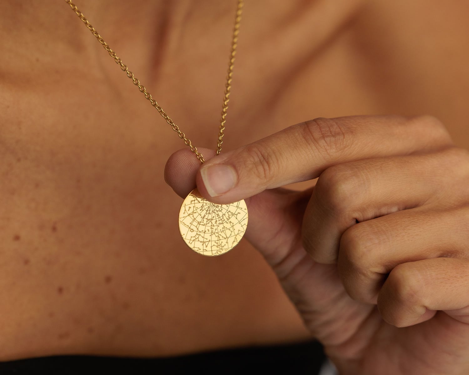 Night Sky 18k Gold Vermeil Star Map Necklace