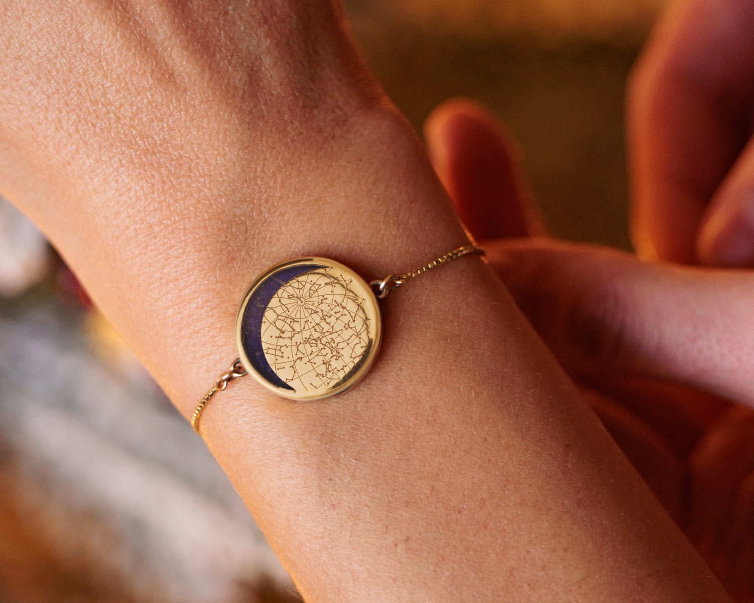 Night Sky 18k Gold Vermeil Eclipse Bezel Bracelet