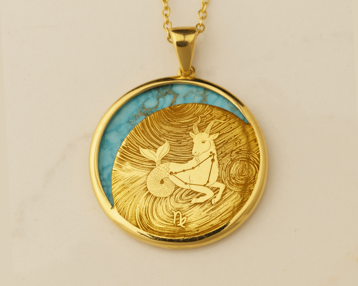 Zodiac Collection 18k Gold Vermeil Eclipse Bezel Necklace